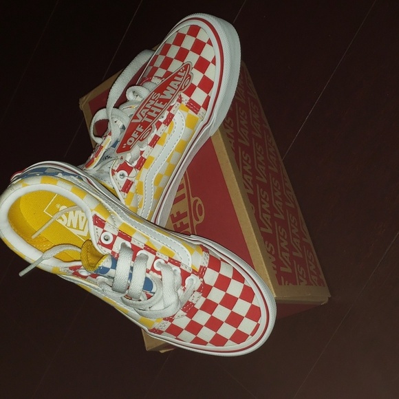Vans Off The Wall Ward Multi Color Checker Pattern Sneakers Shoes - Picture 1 of 3